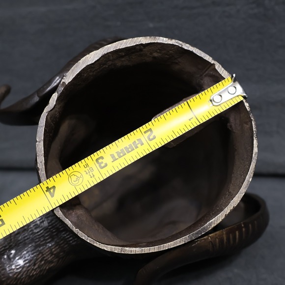 Solid Bronze Bighorn/Jacob Ram/Ewe Bust/ HEAD of ARIES w Horns Head Wall Mount - Picture 11 of 12